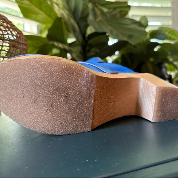 Royal Blue Leather Clogs - Picture 4 of 5